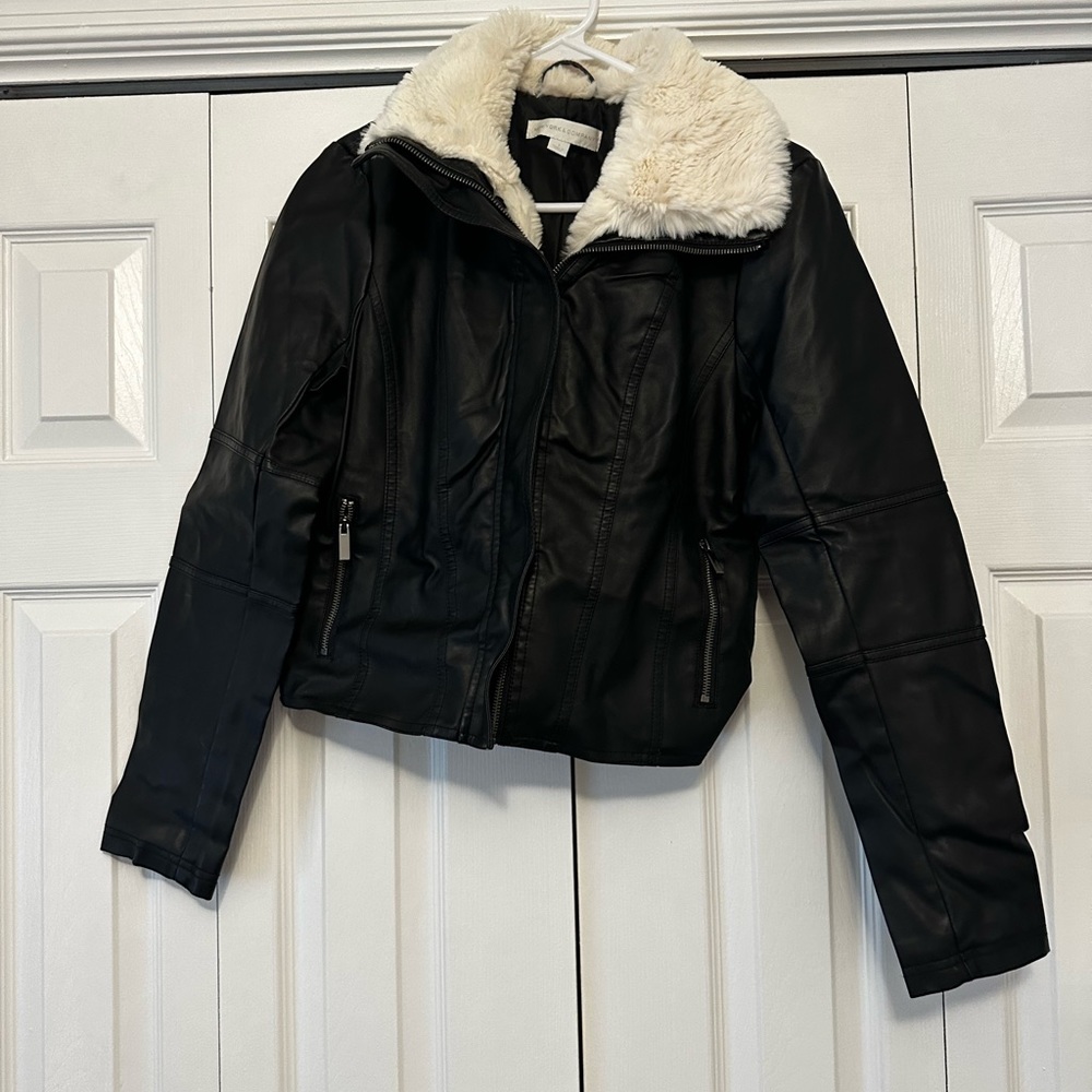New York and Conpany Black Leather Jacket size Small